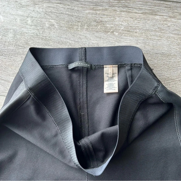 ELIE TAHARI Slim Ponte Pants  With Lamb Leather Trim on Sides - Picture 7 of 13